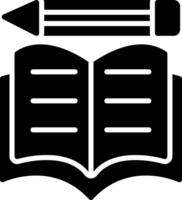 An open book with a pencil and pencil icon vector
