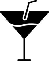 A martini glass with a straw and a straw vector