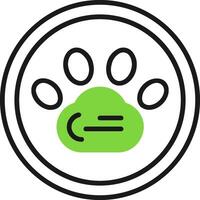 Pet pawprint Icon Design vector