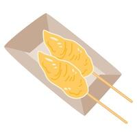 Telur Gulung, Rolled Egg Omelette with Skewers vector