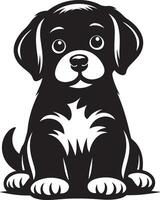 Adorable Puppy Silhouette in Black for Creative Projects vector