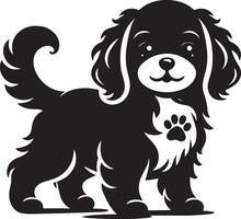 Charming Silhouette of a Puppy for Kids' Coloring Pages vector