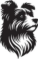 Dog portrait. Beagle dog head black sketch isolated on white background vector