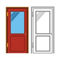 Door icon. Home architecture and building theme. Isolated design. Design elements of house door illustration made of wood gives a natural impression vector