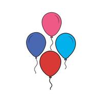 Bunch of balloons in cartoon flat style illustrated and abstract background. vector