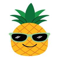 Cool Pineapple Character with Sunglasses vector