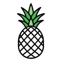 Simple Outline Pineapple Design vector