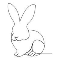 Rabbit simple line art vector