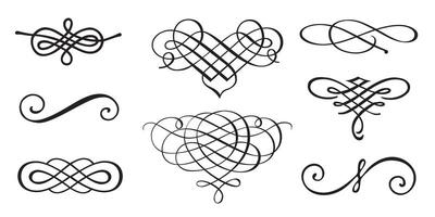 Set of decorative calligraphic divider elements vector