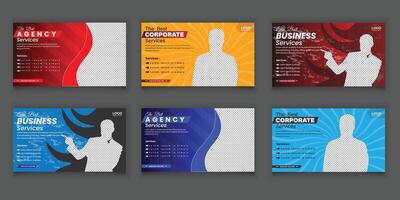 Bundle Digital Online Business Ideas Thumbnail, Abstract Thumbnail With Modern Editable Custom Template Banner Design vector