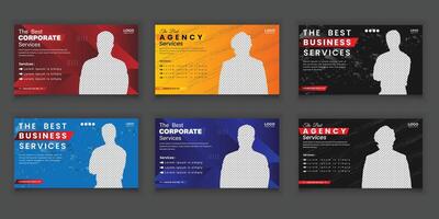 Bundle Creative corporate web banner thumbnail, business concept and thumbnail Design Template vector