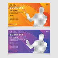Corporate thumbnail flat design and live stream online service vector