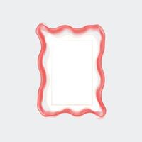 a decorative frame with a wavy, scalloped edge. The frame is primarily outlined in a soft red hue, with a gradient effect that gives it a slightly blurred appearance. vector