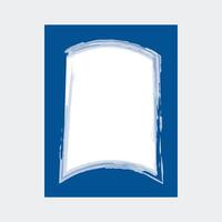 a blue background with a white, curved, brushstroke-like shape in the center. vector