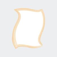 a decorative frame that has a wavy, irregular shape, giving it an artistic and unique appearance. The frame is light-colored, possibly beige or pale wood, and has a smooth finish. vector