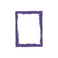 a rectangular frame with a textured, brushstroke appearance. The frame is colored in a shade of purple and has a slightly uneven edge, giving it an artistic and hand-drawn look. vector
