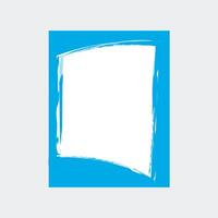 a bright blue background with a large, white, curved brushstroke in the center. vector