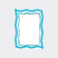 a decorative frame with a wavy, zigzag design. The frame is outlined in a vibrant blue color, creating a dynamic and eye-catching effect. vector