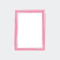 a simple, artistic representation of a picture frame. The frame is outlined in a soft pink color with a slightly textured, brushstroke effect, giving it a hand-drawn appearance. vector