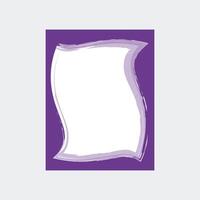 a decorative frame with a purple background. The frame itself is white with a wavy, irregular shape, giving it a playful and artistic appearance. vector