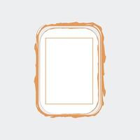 a simple, stylized illustration of a rectangular frame. The outer border is a soft orange color with a slightly irregular, hand-drawn appearance vector