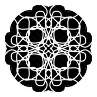 a black and white design with a circular pattern vector
