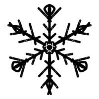 a black and white snowflake with many branches vector