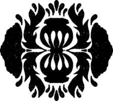 a black and white design with flowers vector