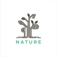 nature text logo design vector
