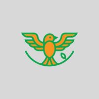 orange color small bird icon design vector