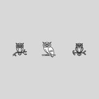 owl icon set design vector