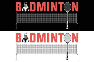 Badminton Typography Design vector