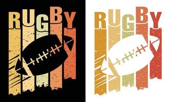 Rugby Typography Design With Retro vintage Shape vector