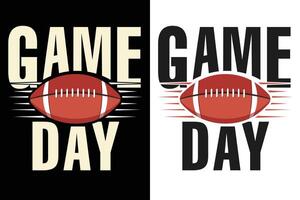 Game Day Typography With Football Graphics, Rugby Typography Design, American Football Typography Design vector
