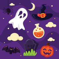 Collection of Happy Halloween Element vector