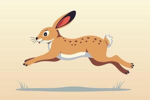 Illustration of stylized rabbit in jump vector