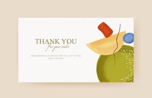 thank you card with abstract design vector