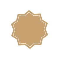 Sunburst icon badge tag. Starburst beige promo banner design element Empty sale label vector