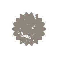 gray grunge shape starburst icon, sunburst shabby badge sale. Design element Empty tag stamp price vector
