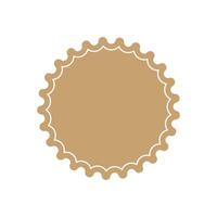 Sunburst icon badge tag. Starburst beige promo banner design element Empty sale label vector