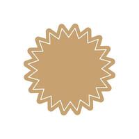 beige shape starburst icon, sunburst badge sale. Design element Empty tag stamp price vector