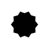 Sunburst icon badge tag. Starburst black promo banner design element Empty sale label vector