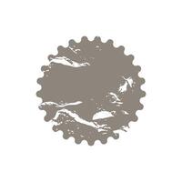 Sunburst icon grunge badge tag. Starburst gray shabby promo banner design element Empty sale label vector