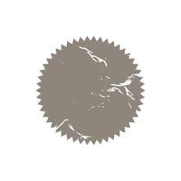 Sunburst icon grunge badge tag. Starburst gray shabby promo banner design element Empty sale label vector