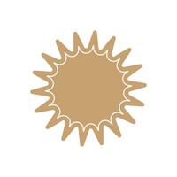 Sunburst icon badge tag. Starburst beige promo banner design element Empty sale label vector