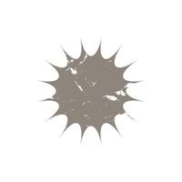 Grunge starburst, shabby sunburst price tag, shape label. Empty, beige price flash for promotion, marketing, sales concept vector
