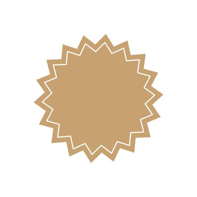 Badge beige promotional shape starburst icon illustration tag. Awards Achieve sign and symbol