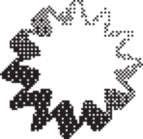 Bitmap pattern star shape. Flower halftone gradient element. Y2k graphic abstract icon. Dither noisy grunge texture. png