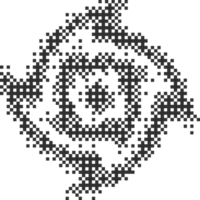 Pixel pattern shape. Textured star with bitmap Y2k dither gradient. Retro cosmic element with old computer game graphic effect. Halftone grunge illustration png
