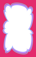 Wavy scallop border. Rectangle fun wavy frame. Cartoon hand drawn shape for text picture and photo. Doodle groovy psychedelic template. Abstract funky decorative y2k squiggle bubble png